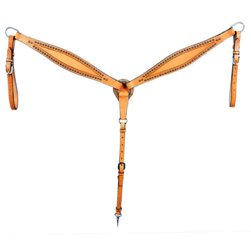 HILASON Western Horse Breast Collar Tack Genuine American Leather Tan